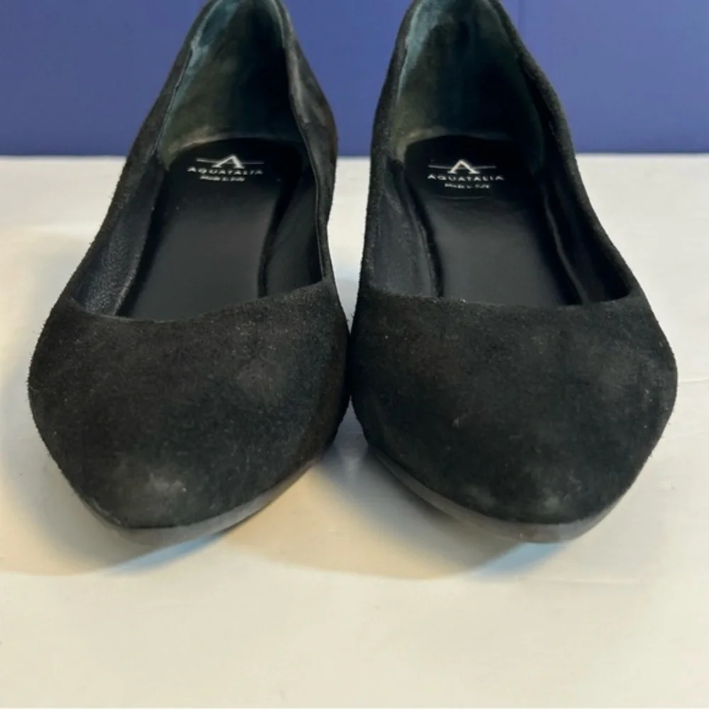 Aquatalia Posie Black Suede‎ Wedge Pumps Size 7